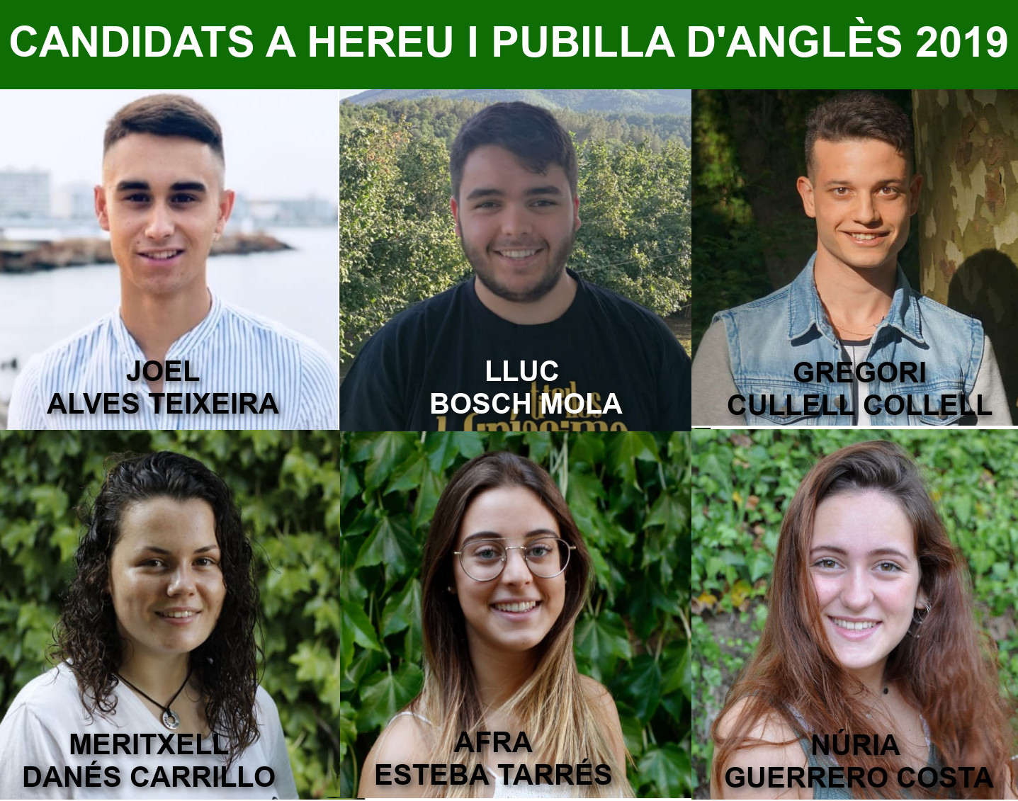 Candidats a Pubilla i Hereu d'Anglès 2019